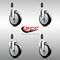 Service Caster 5 Inch 316SS Black Polyurethane Swivel 1-1/8 Inch Expanding Stem Caster Set SCC SCC-SS316EX20S514-PPUB-BLK-118-4 - alternate 2